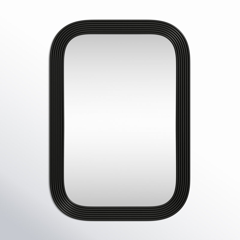 Elowen Metal Rectangle Mirror, Black