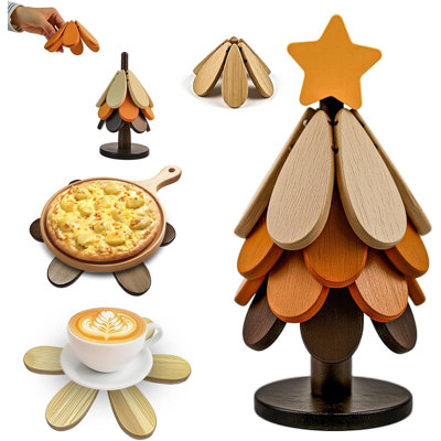Sous-plat en bois pour plats chauds, ensemble de sous-arbre en bois, ensemble de sous-arbre naturel