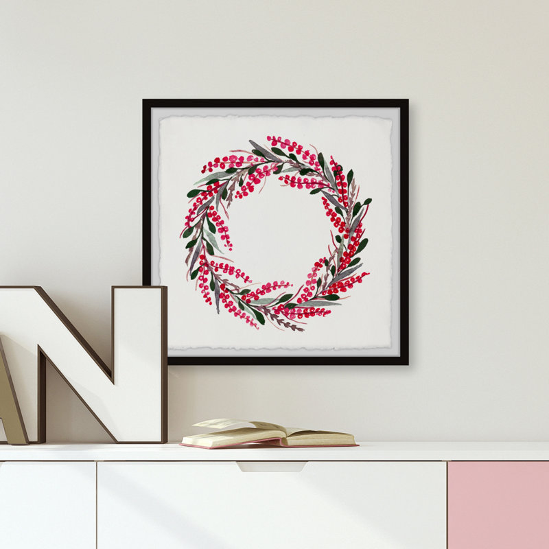 Wreathe Of Love III - Single Picture Frame Painting, 81cm H x 81cm W x 3.81cm D