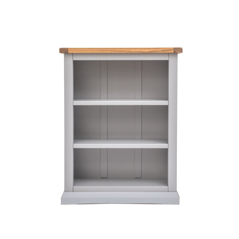 Ireland 90cm H x 70cm W Standard Bookcase, (3 Shelves) 90cm. H x 70cm. W x 25cm. D, Grey