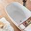 Baignoire 67 po à surface solide matte, baignoire à tremper à surface solide, baignoire autoportante en résine de pierre, baignoires autoportantes à rebord épais avec trop-plein, bonde escamotable, blanc mat (ovale)