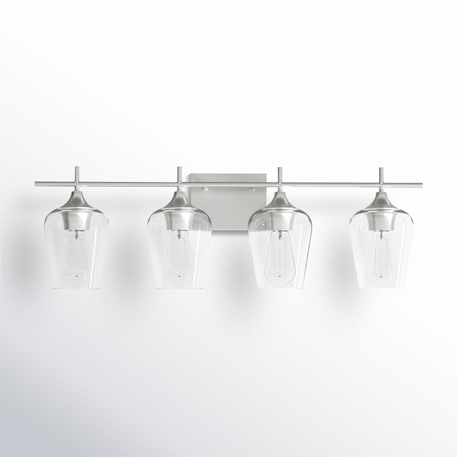 Breena 4 Light Dimmable Vanity Light, Satin Nickel, Clear