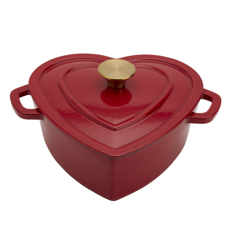 Cocotte en fonte émaillée 3 pintes Smith & Clark, rouge, 3 pintes, Rouge