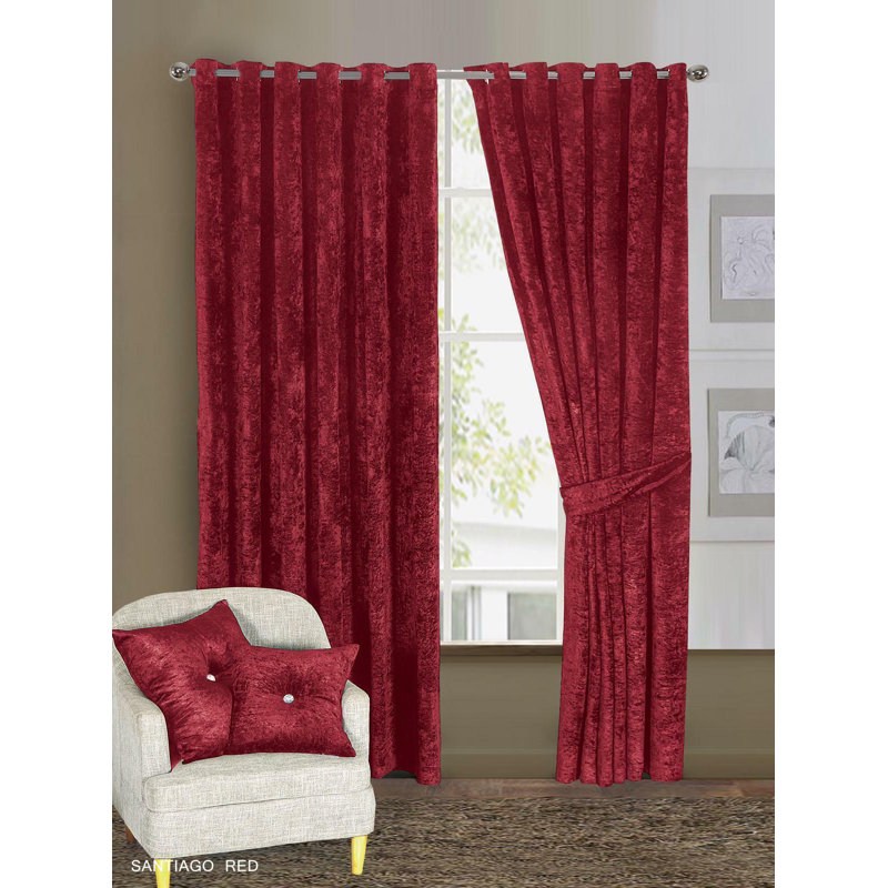 Daire Velvet Blackout Curtain Pair, 228 W x 137 D cm, Red