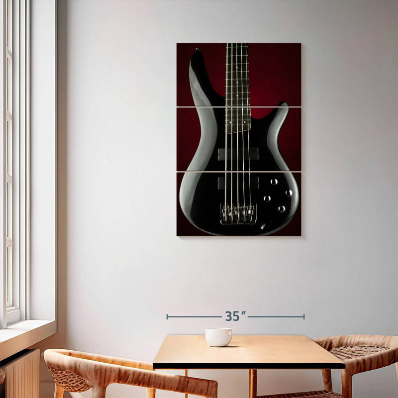 Abarca Black Electric Guitar, 57" H x 36" W