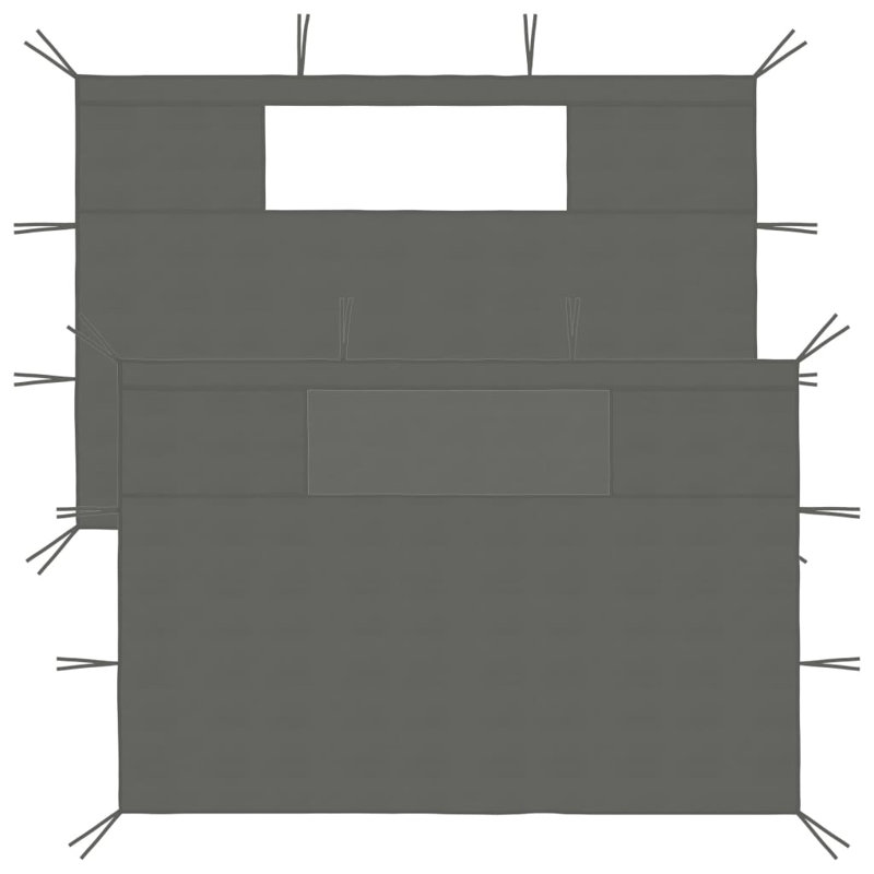 Mur latéral de pavillon de jardin Tybee, Anthracite, L 161,4 po x P 82,7 po