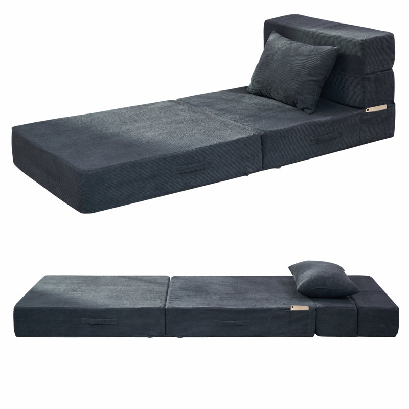 Canapé-lit convertible, canapé-lit pliable simple, Gris foncé, Floor Couch Twin 39“