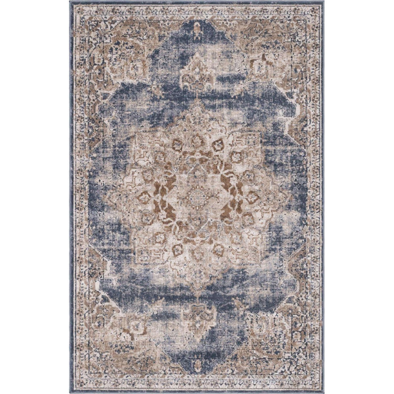 Parrado Ikat Indoor Rug, Rectangle 4' x 6'