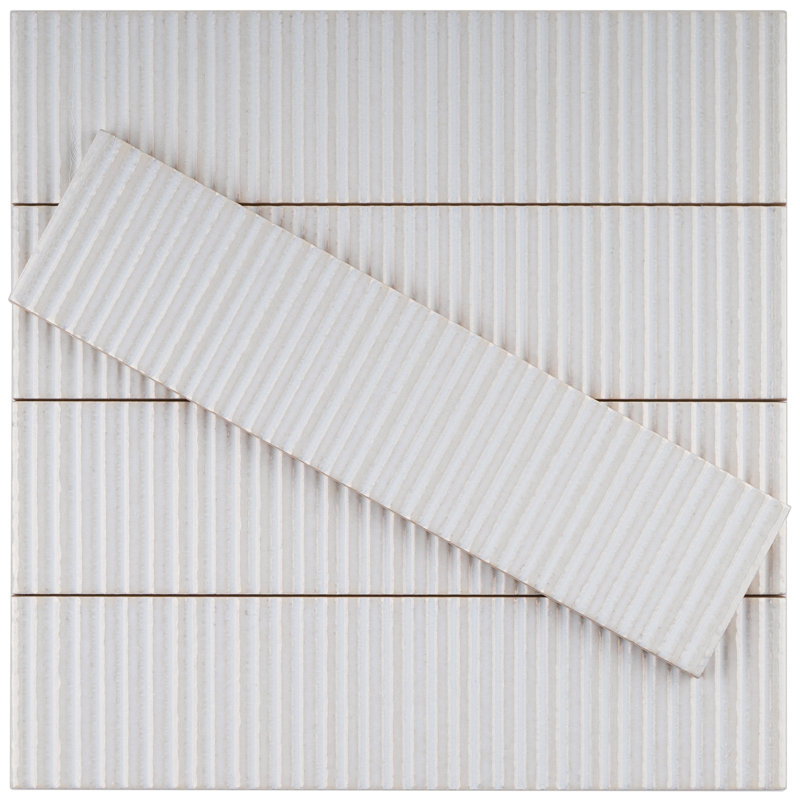 Soldeu 2.95 in. X 11.81 in. Polished Ceramic Subway Wall Tile, White