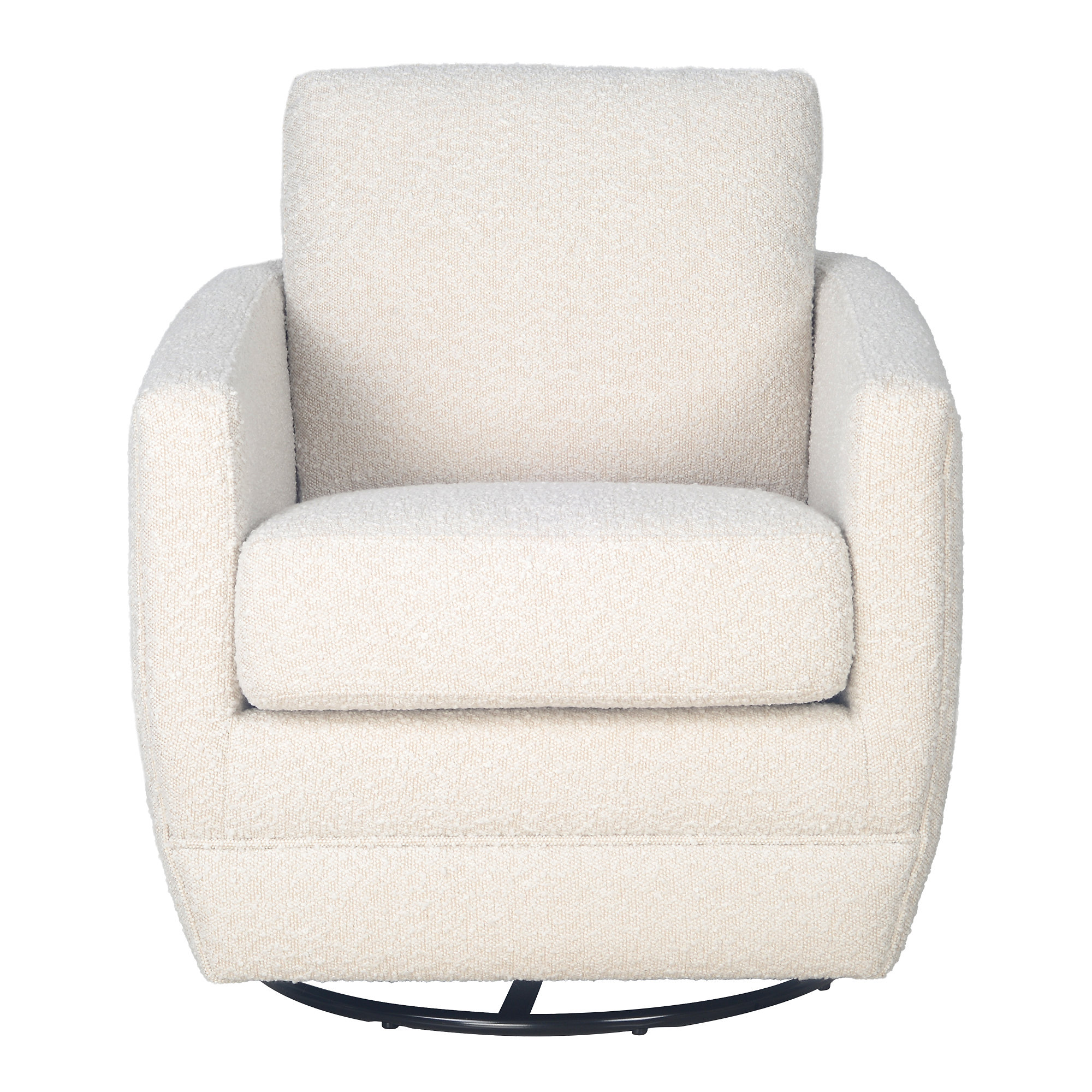 Gogh Swivel Glider, Ivory Boucle
