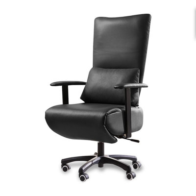 DarkGray + Black Hight adjustable Genuine Leather + Faux Leather + Carbon Steel Office Chair