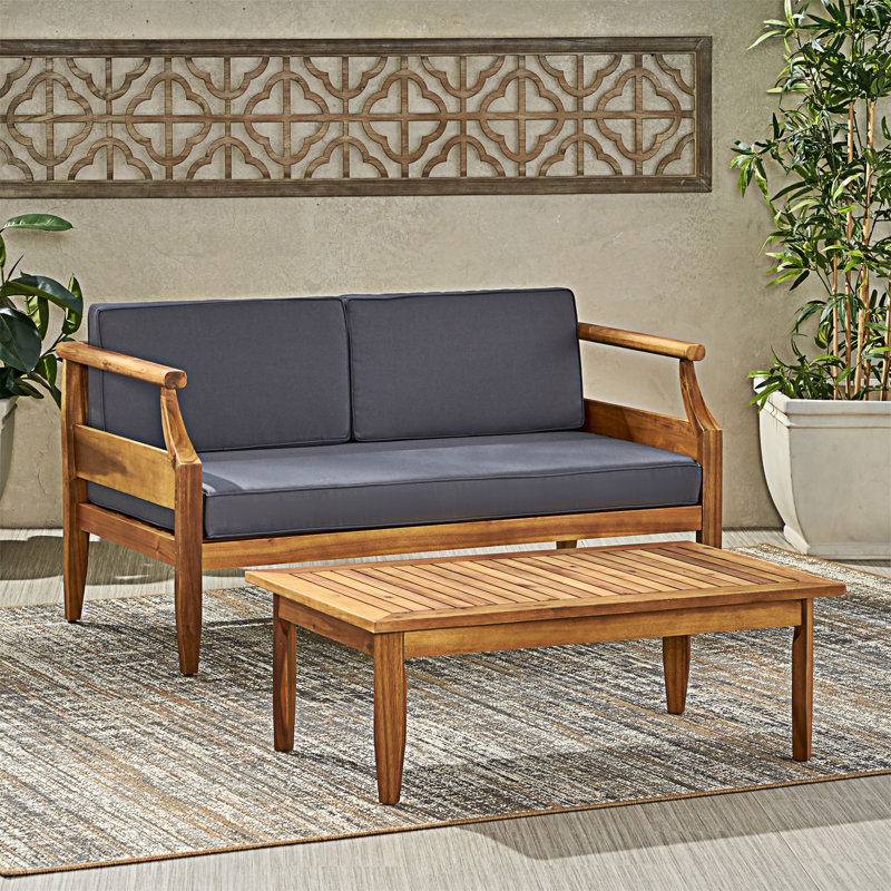 Ensemble de causeuse d'extérieur en bois