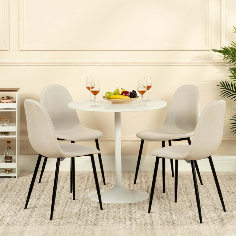 Upholstered Dining Chair, White