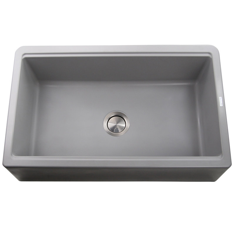 Plymouth 33'' L Single Basin Kitchen Sink, Gray