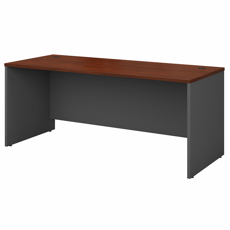 Bureau en U avec huche et rangement cerisier Hansen Series C 72W