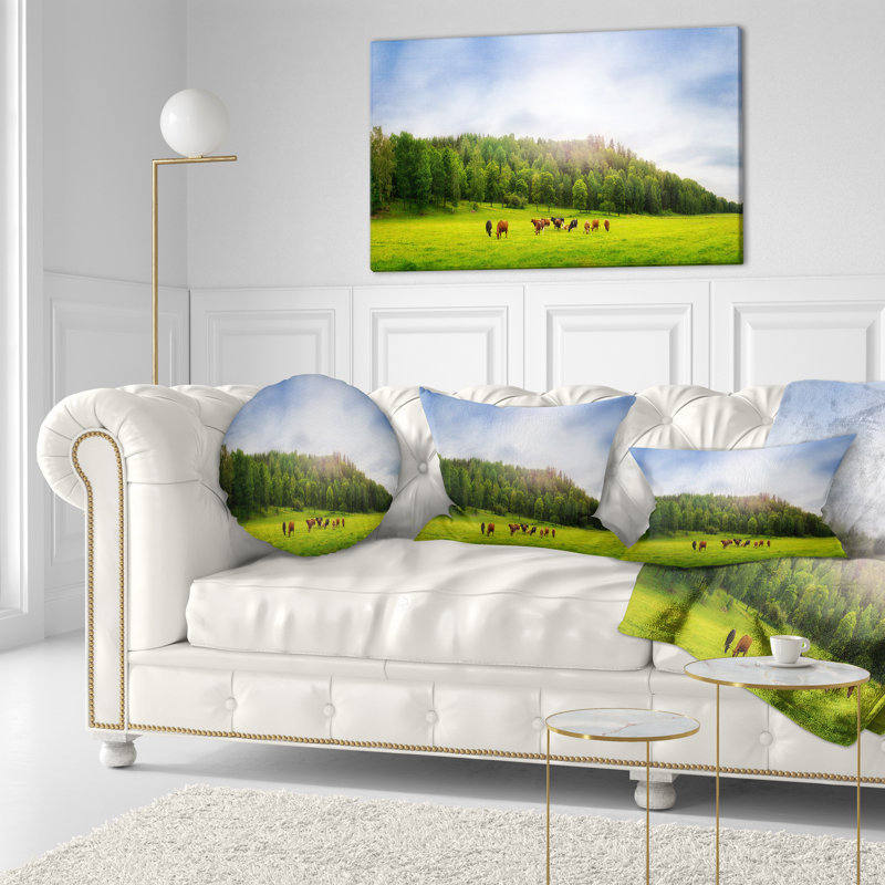 Coussin lombaire à imprimé paysage