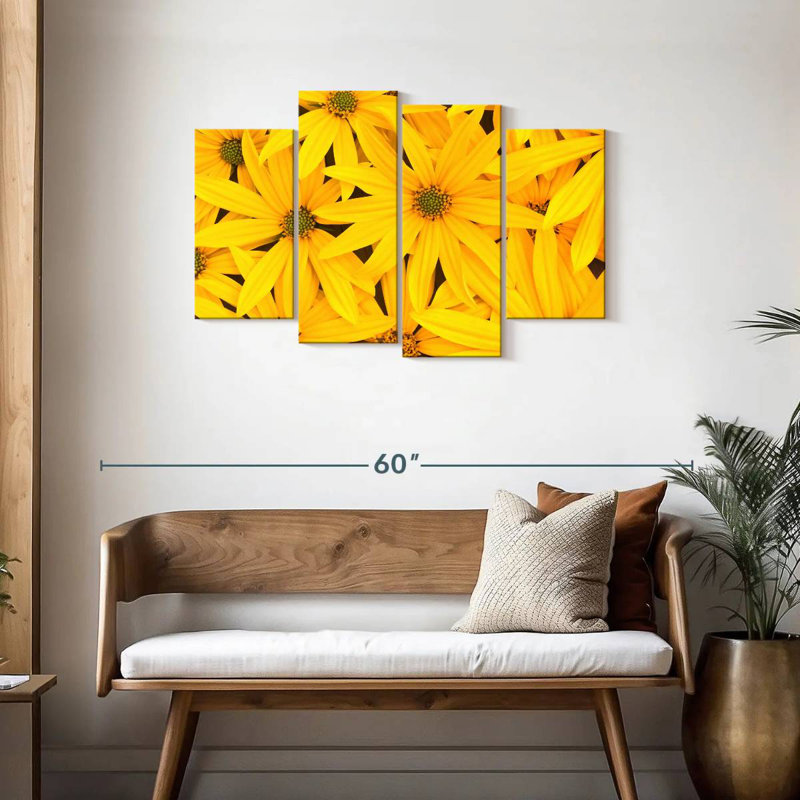 Harnek Bright Yellow Flowers, 27" H x 43" W