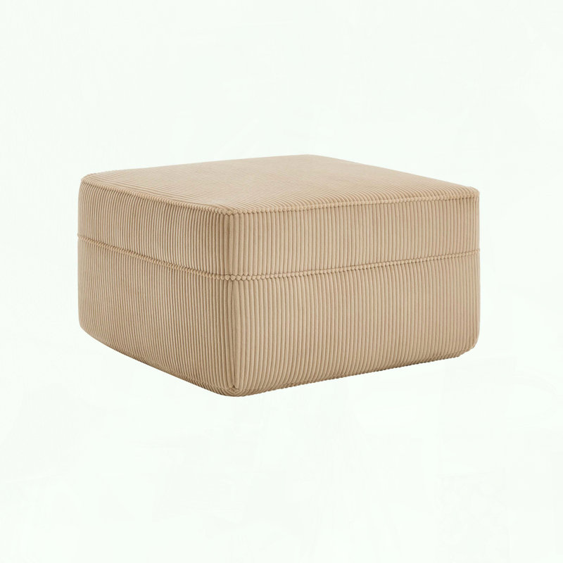Repose-pieds modulaire avec velours côtelé moelleux et sans assemblage, Chameau