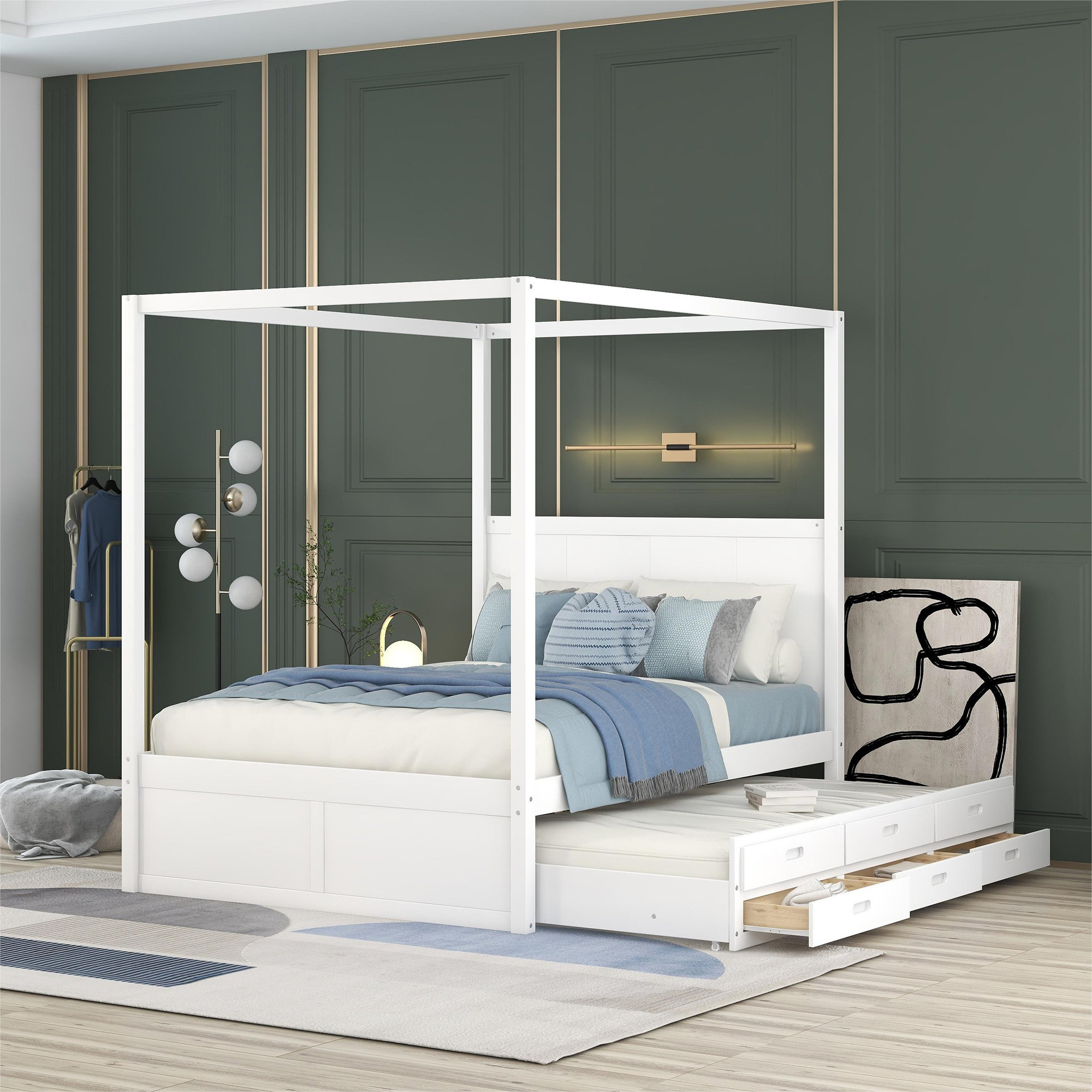 Red Barrel Studio® Zosi Canopy Storage Bed | Wayfair
