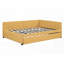 Lit de jour double rembourré avec lit gigogne - Aucun sommier requis, structure en bois stable (jaune)-1343055401