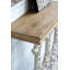 Console 32 po x 12 po x 32 po classique blanc délavé avec plateau en bois brun