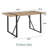 55 Inch Modern Industrial Rectangular Dining Table With Black Metal Legs-1327661875