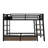 Twin Size Metal Bunk Bed with Storage Shelves, Drawers, Guardrails & Built-In USB Charging Ports, Black-747882482