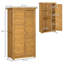 160cm Wooden Garden Shed with 3 Shelves (20kg Each) – Lightweight Fir Wood Outdoor Tool Cabinet, Shutter Doors & Asphalt Roof, 87cm Wide-129162049