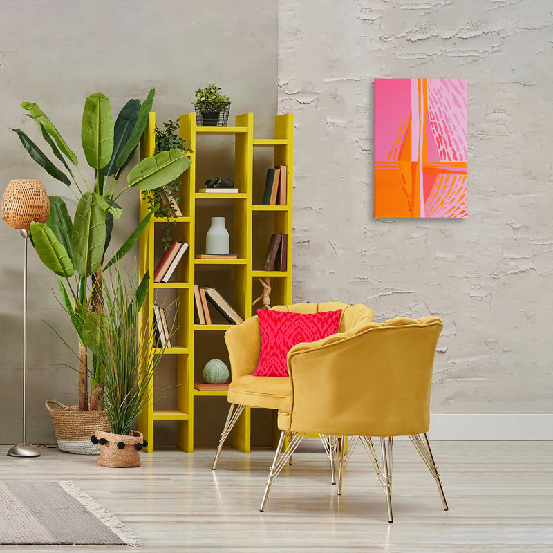 Art mural centré sur toile orange et rose par Incado bp-717_CN, H 24 po x l 16 po