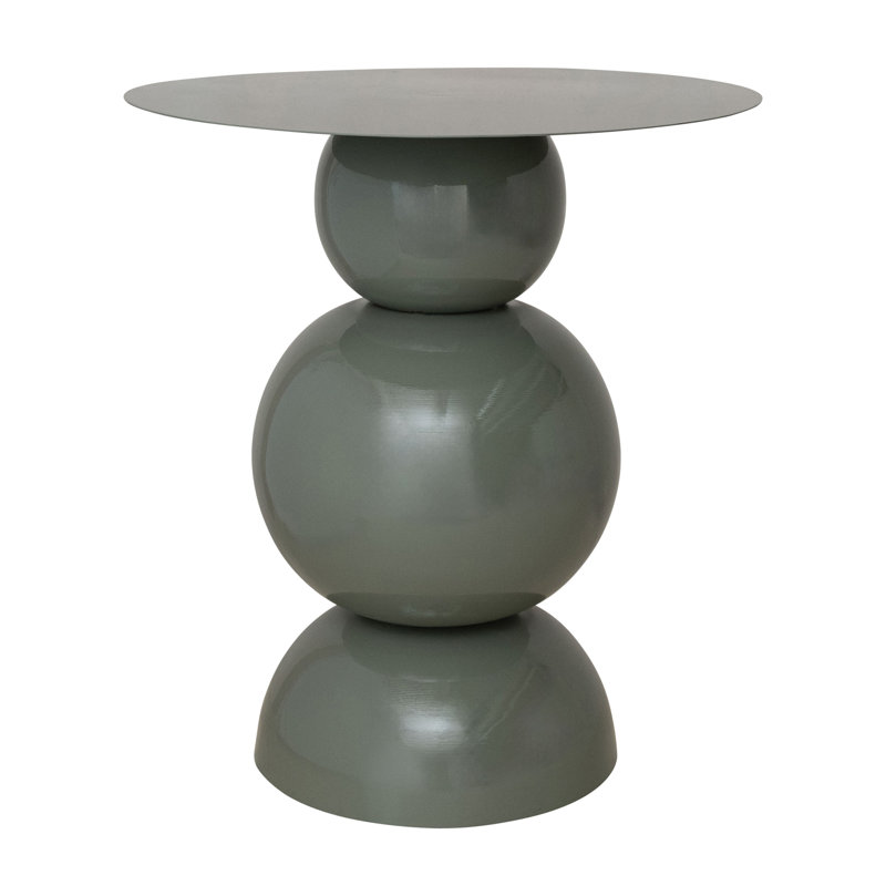 Table ronde en métal thermolaqué avec base empilée