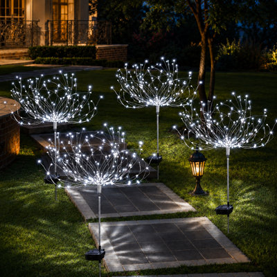 8 Mode 120 LED Solar Firework Waterproof Outdoor Garden Lights