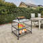 Metal Outdoor Dining Cart With Handle