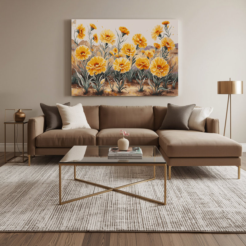 «Southwestern Plants Desert Marigold», art sur toile brun 162, H 20 po x l 24 po