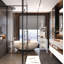 Armoire de rangement en lin de 52 po en bambou blanc, convenant aux espaces de vie principaux tels que les salles de bain, les chambres et les salons