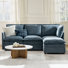 Cashin 97.5“ Modern Oversized Double-Layer Cushion Storage Sectional Sofa with Extendable Foot Pedal