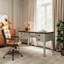 Ensemble de bureau d'écriture Modern Farmhouse et chaise de travail rétro en similicuir brun