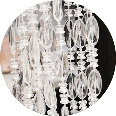 Beaded Curtain Doorways Acrylic Hanging Door Beads String Curtains Tassel Room Divider Screen Decor For Doorway Window Living Room Wedding (1, Clear, 39 Inch X 78.7 Inch)
