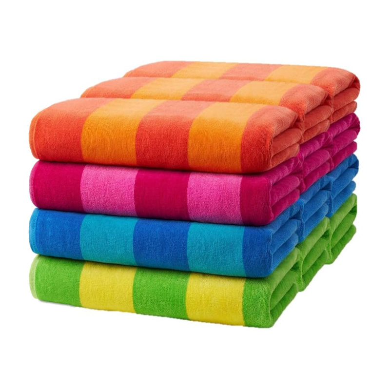 Stokely Two-Tone Velour Beach Towels, 100% Cotton, Pool Towels 30"x60", Pool Towels: 12 pack