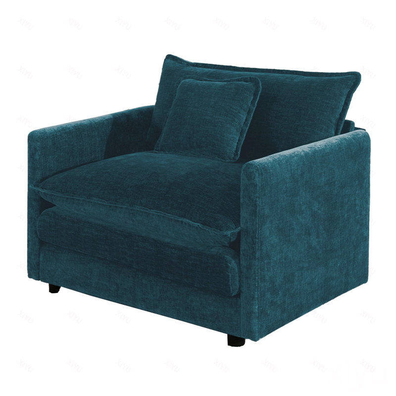 Fauteuil de lecture rembourré Comfy, Chenille-vert