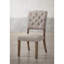 Ensemble de 2 chaises d'appoint en lin beige et chêne vieilli Bernard-1103650891