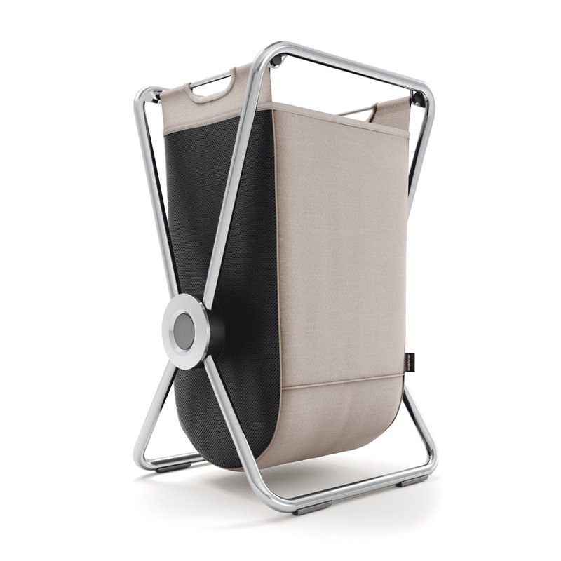 simplehuman single x-frame laundry hamper, chrome, Chrome, 75" h x 49.30" W x 41.80" D