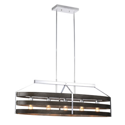 Luminaire suspendu linéaire à 5 lumières pour îlot de cuisine