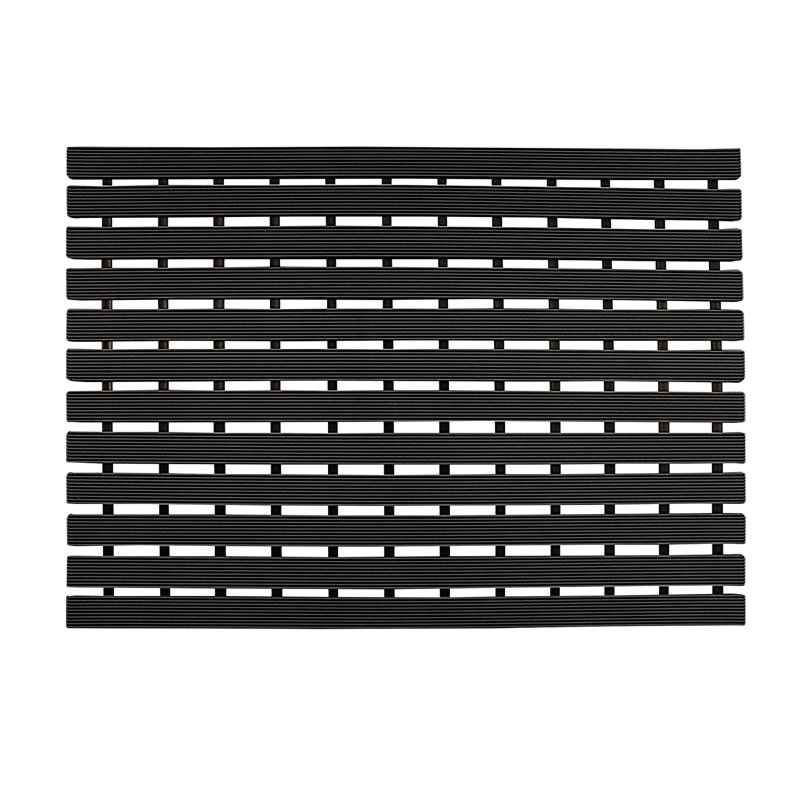 Non-Slip Slatted Shower Mat, Black