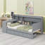 Structure de lit de jour avec tiroirs de rangement, bureau intégré et ports USB-1860129392