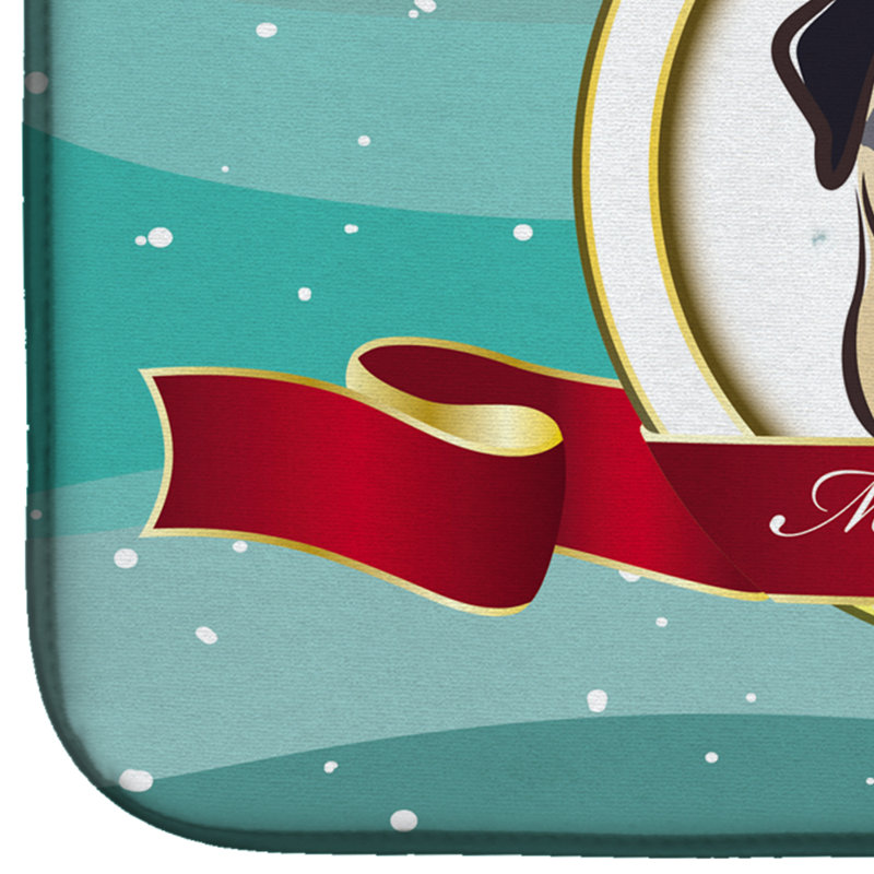 Tapis de séchage fauve carlin merry christmas