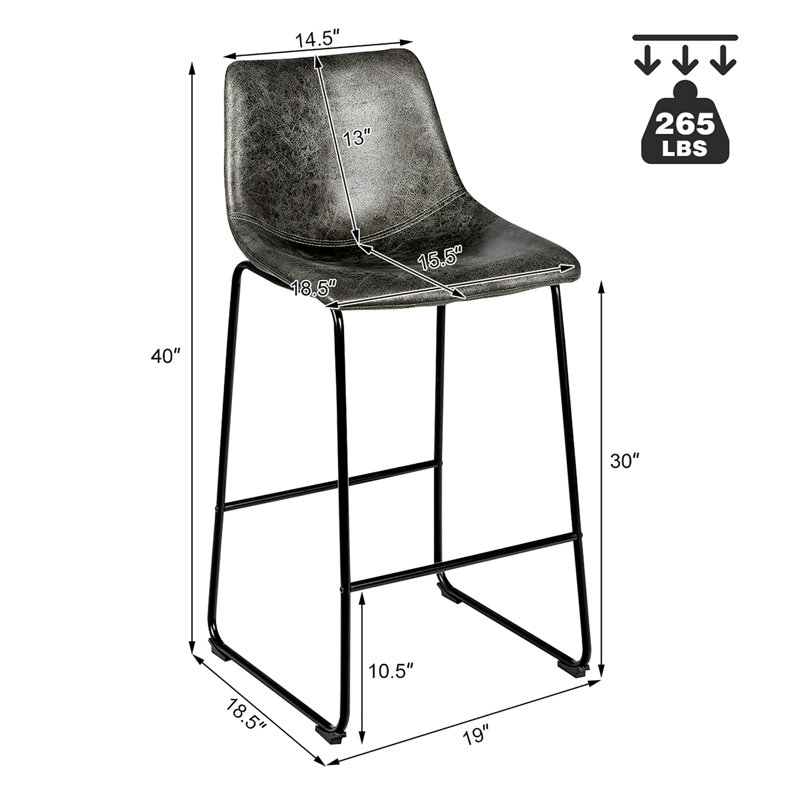 Tabouret de bar 30 po Clubmoss, gris, 2