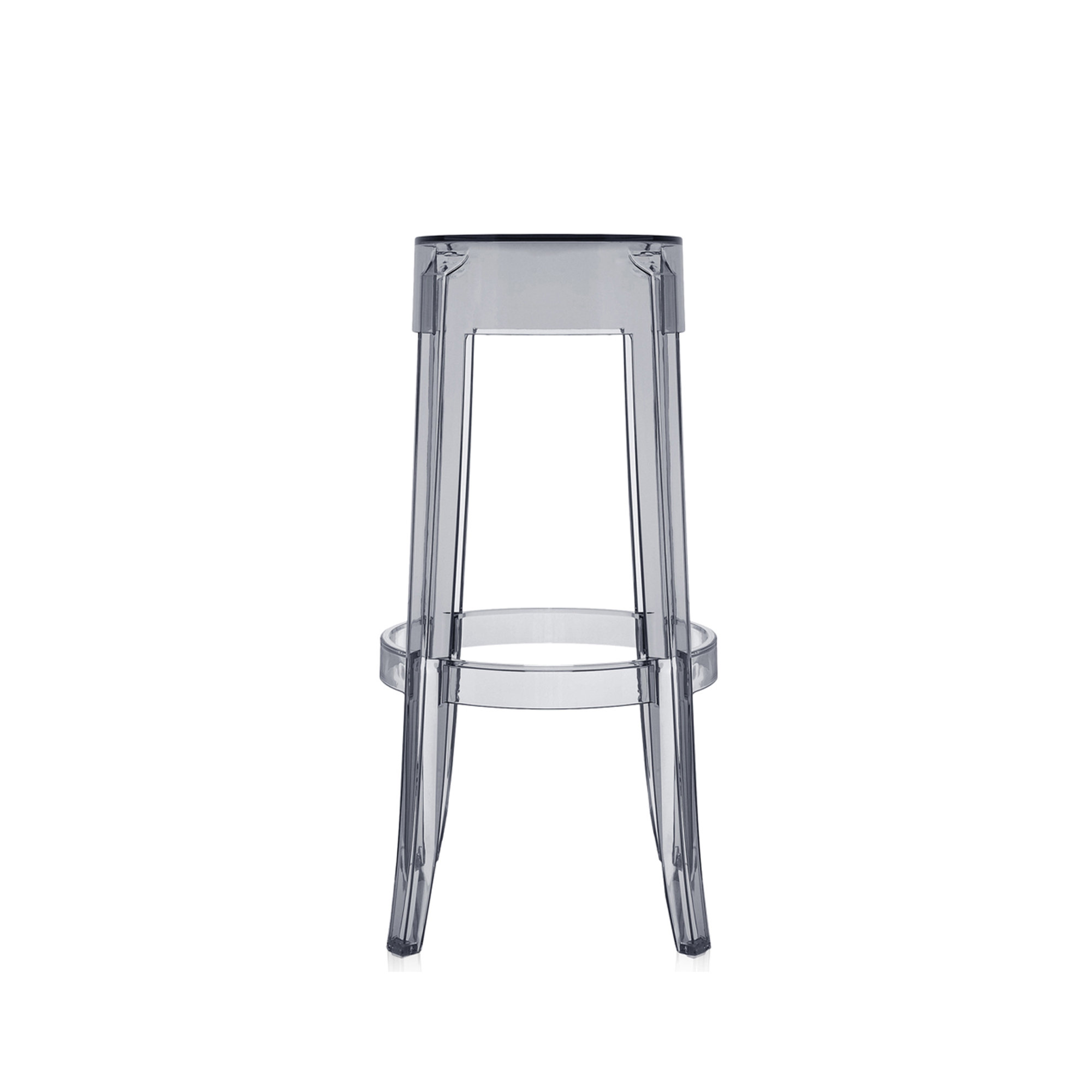 Charles Backless Outdoor Bar Stool, Smoke Gray, 29.53"