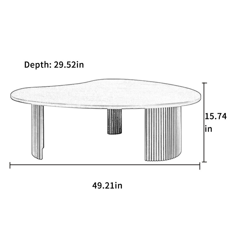 Laphonso, Brown, 15.74" H x 49.21" L x 29.52" W