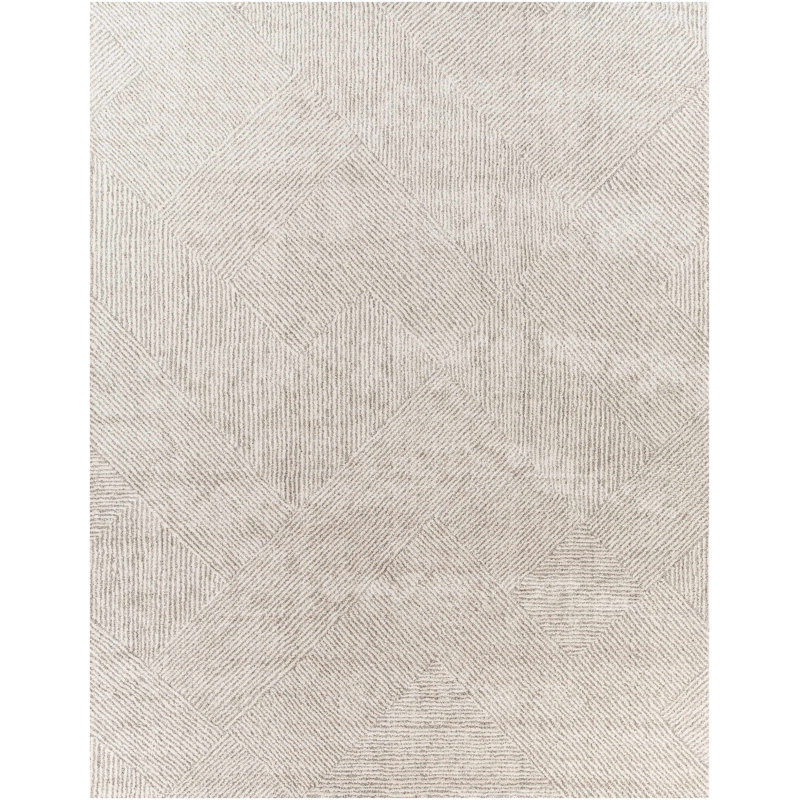 Tapis gris / ivoire Tina, Rectangle 6 pi 7 po x 9 pi 6 po