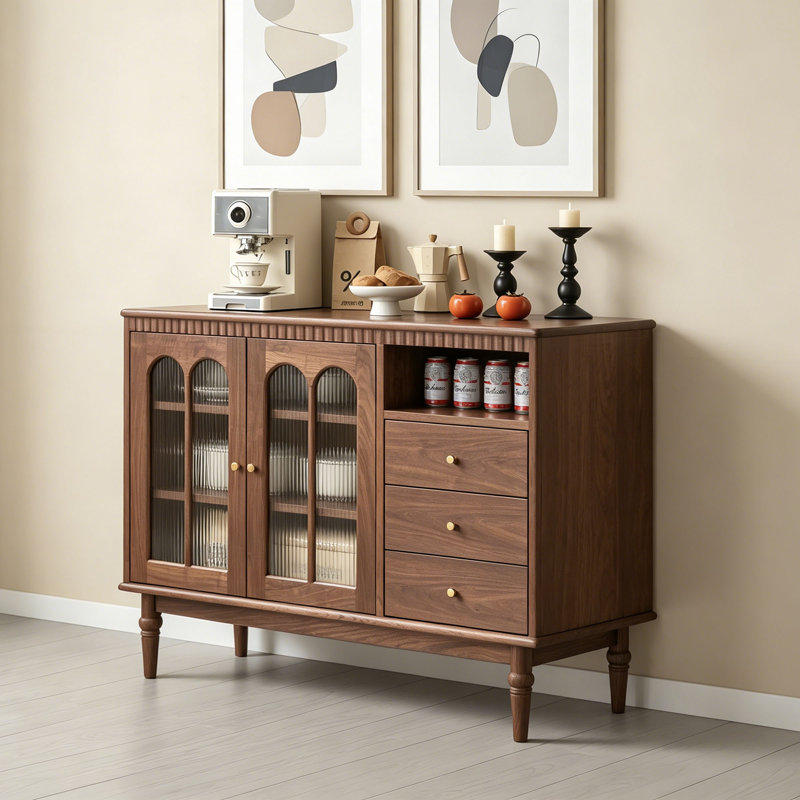 Buffet de rangement rétro multifonctionnel, H 35,43 po x l 47,24 po x P 15,74 po